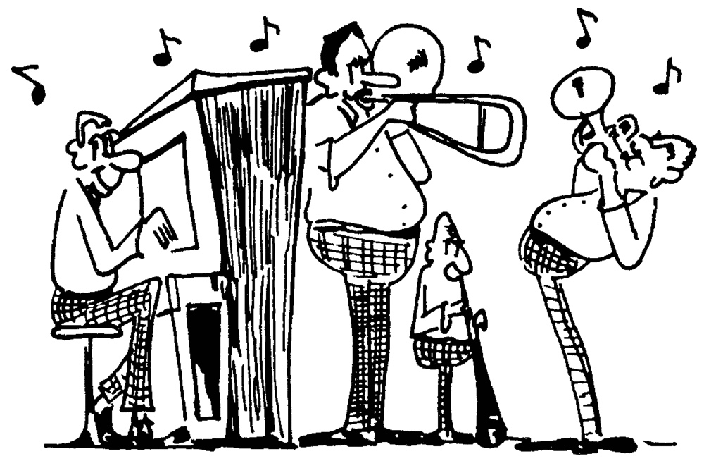 cartoon of jazz band